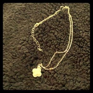 Nikola Valenti white gold plated pave necklace